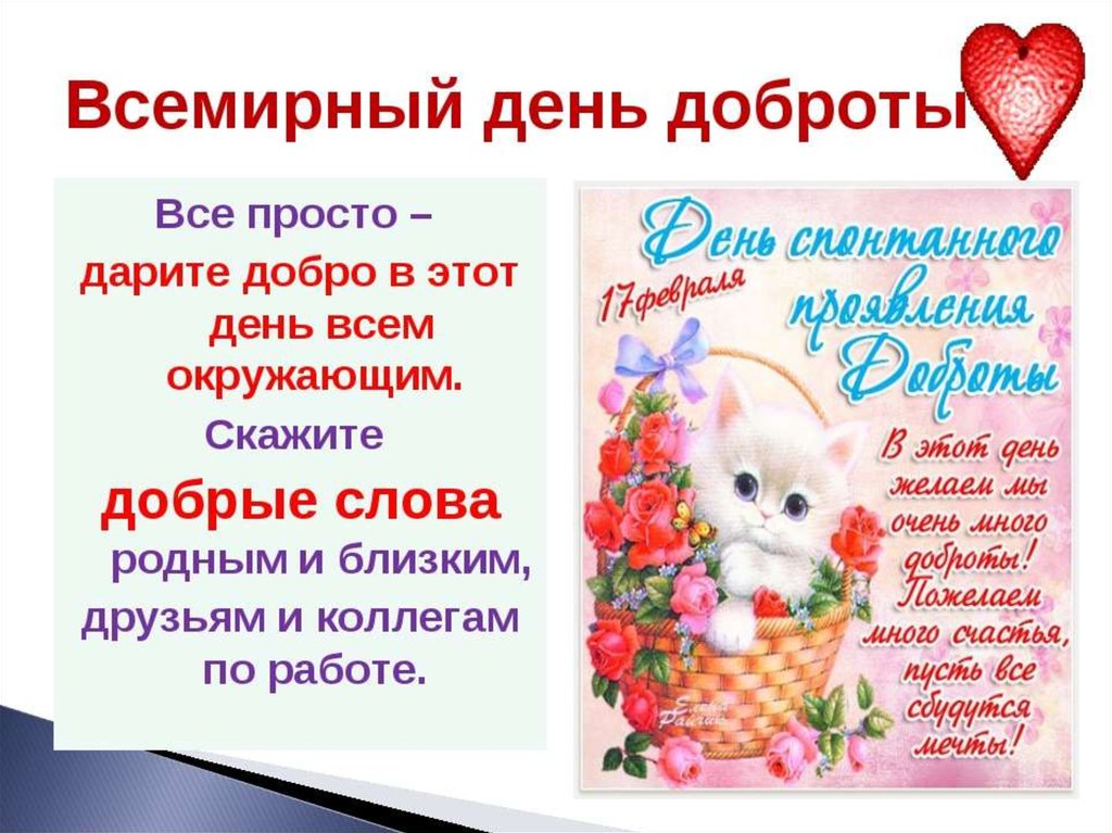 Картинка с котиком и надписью День Доброты (картинки)