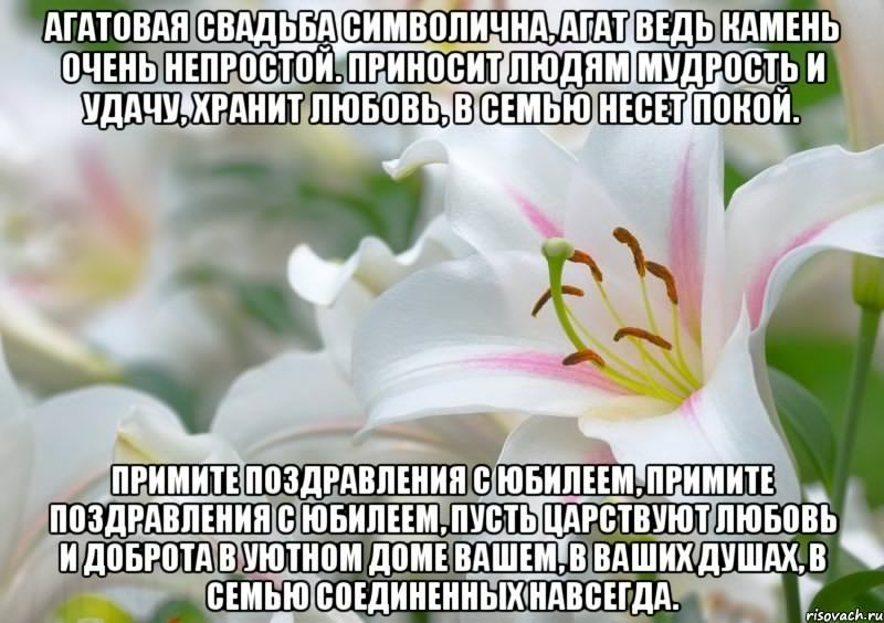 Открытка на агатовую свадьбу - поздравления с 14-летней годовщиной свадьбы (агатовая, поздравления, пожелания)